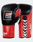 Pro Lace Up Boxing Gloves - Red