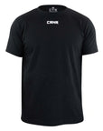 svart t-skjorte med CRNR logo på brystet