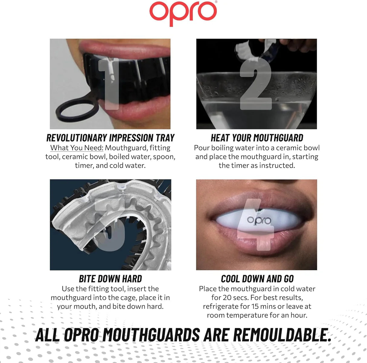 OPRO Instant Custom Fit Mouthguard - White