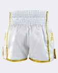 CRNR Muay Thai Shorts - Hvit / Gull