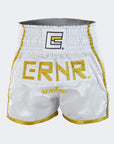 CRNR Muay Thai Shorts - Hvit / Gull