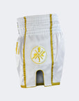 CRNR Muay Thai Shorts - Hvit / Gull