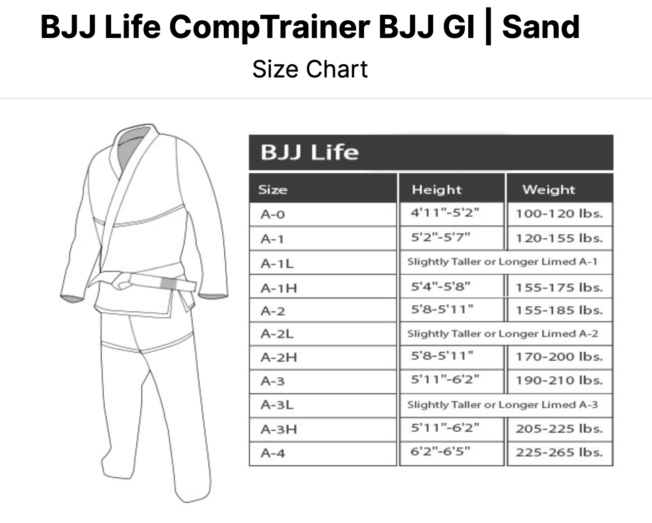 BJJLife CompTrainer BJJ Gi | Sand