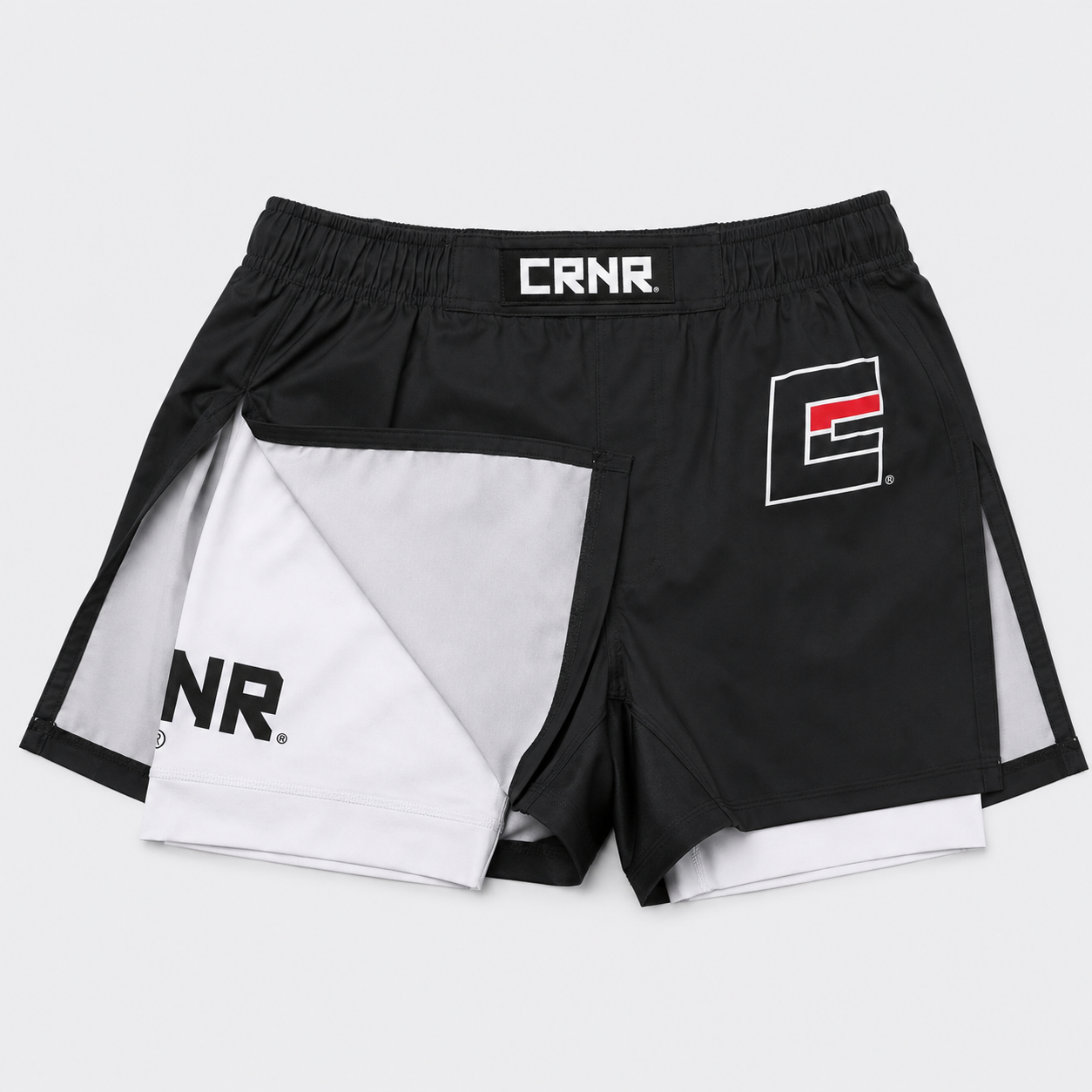 Side Split Cross Trainer Fight Shorts - White