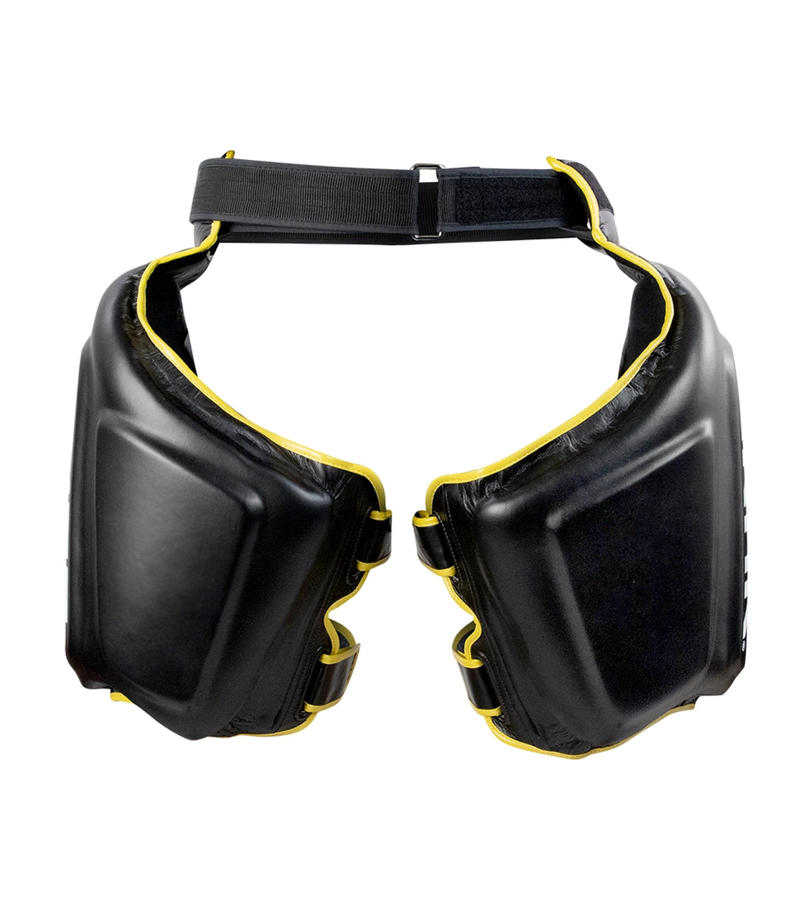 lårputer /thigh pads fra combat corner norge i svart og gul 