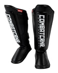 Svarte supreme leggbeskytter fra Combat Corner Thaiboksing pro pakke 